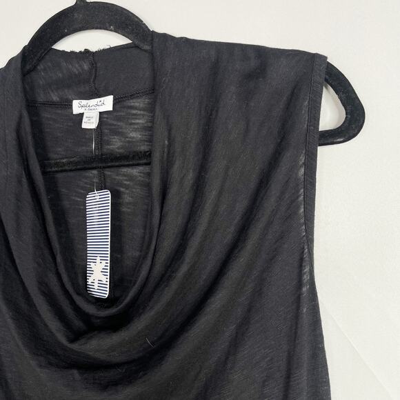 New Splendid XSmall Black Cowl Neck Sleeveless Slub Jersey Tank Top Modal Supima - Picture 3 of 11